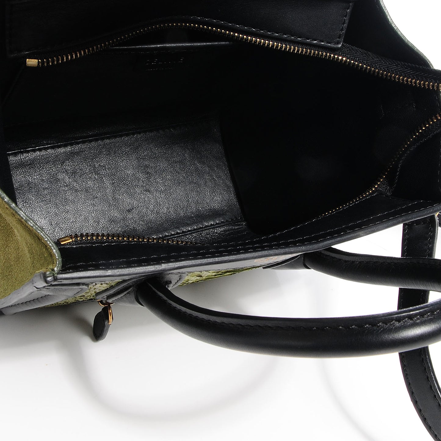 Python Suede Nano Tri-Color Luggage Green