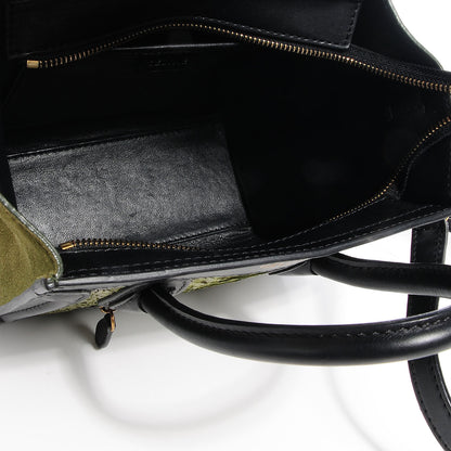 Celine Python Suede Nano Tri-Color Luggage Green 6 of 10