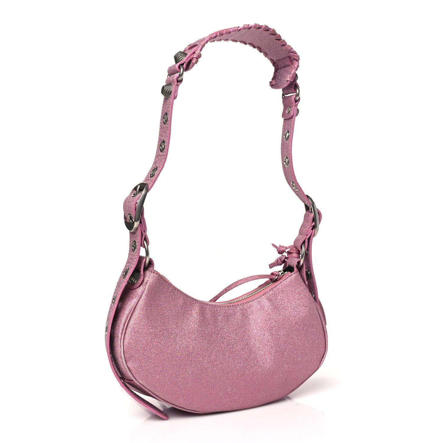 Balenciaga Sparkling Fabric Le Cagole Shoulder Bag XS Sweet Pink 4 of 12