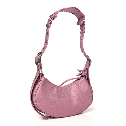 Balenciaga Sparkling Fabric Le Cagole Shoulder Bag XS Sweet Pink 4 of 12