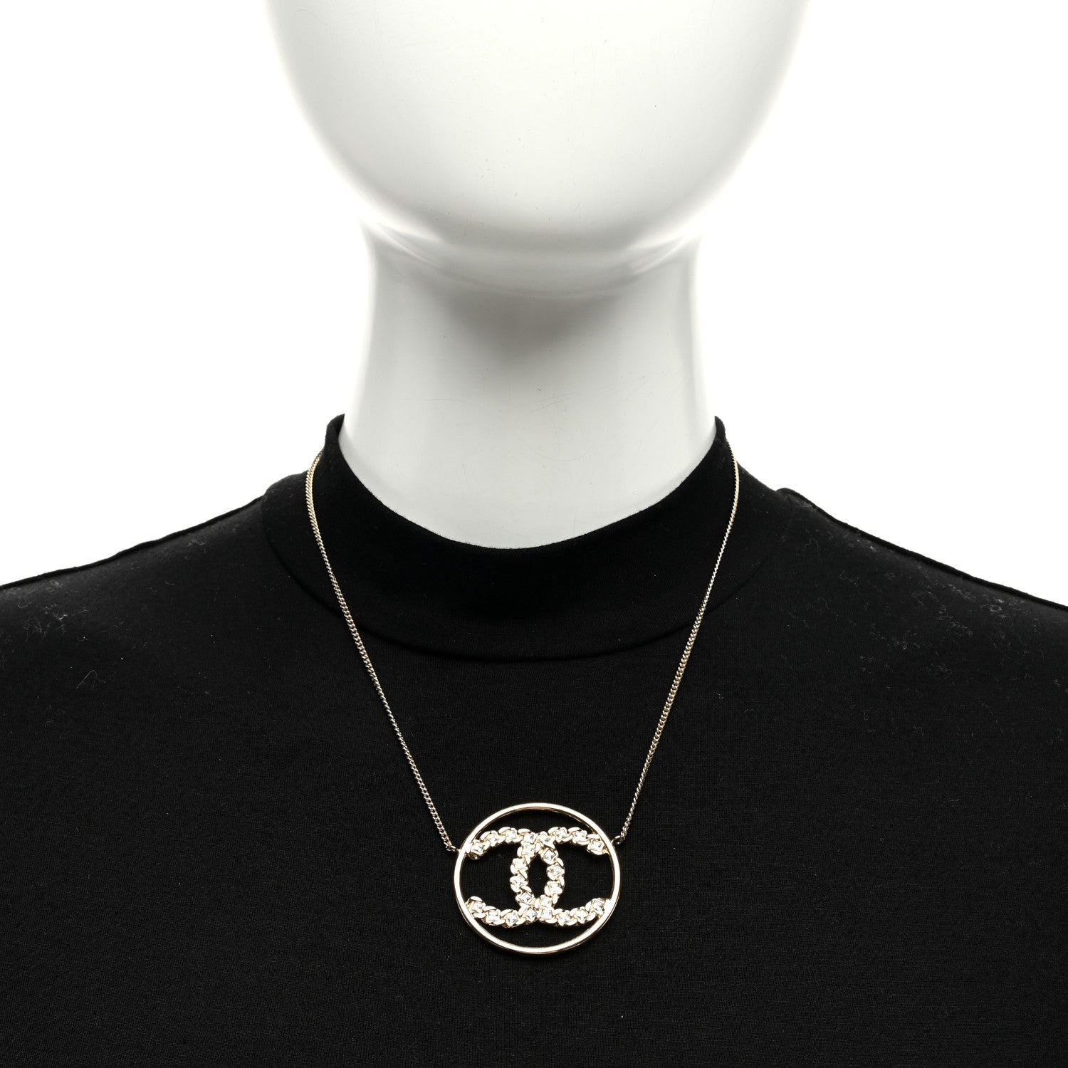 Chanel Baguette Crystal High Society CC Pendant Necklace Gold 2 of 4