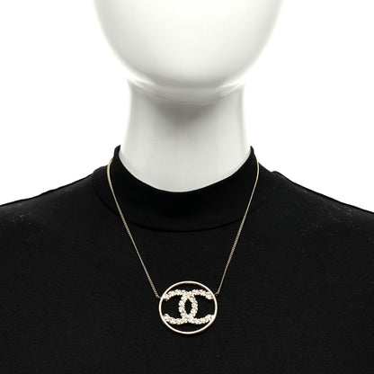 Chanel Baguette Crystal High Society CC Pendant Necklace Gold 2 of 4