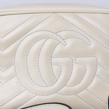 Gucci Calfskin Matelasse Mini GG Marmont Chain Shoulder Bag White 12 of 16