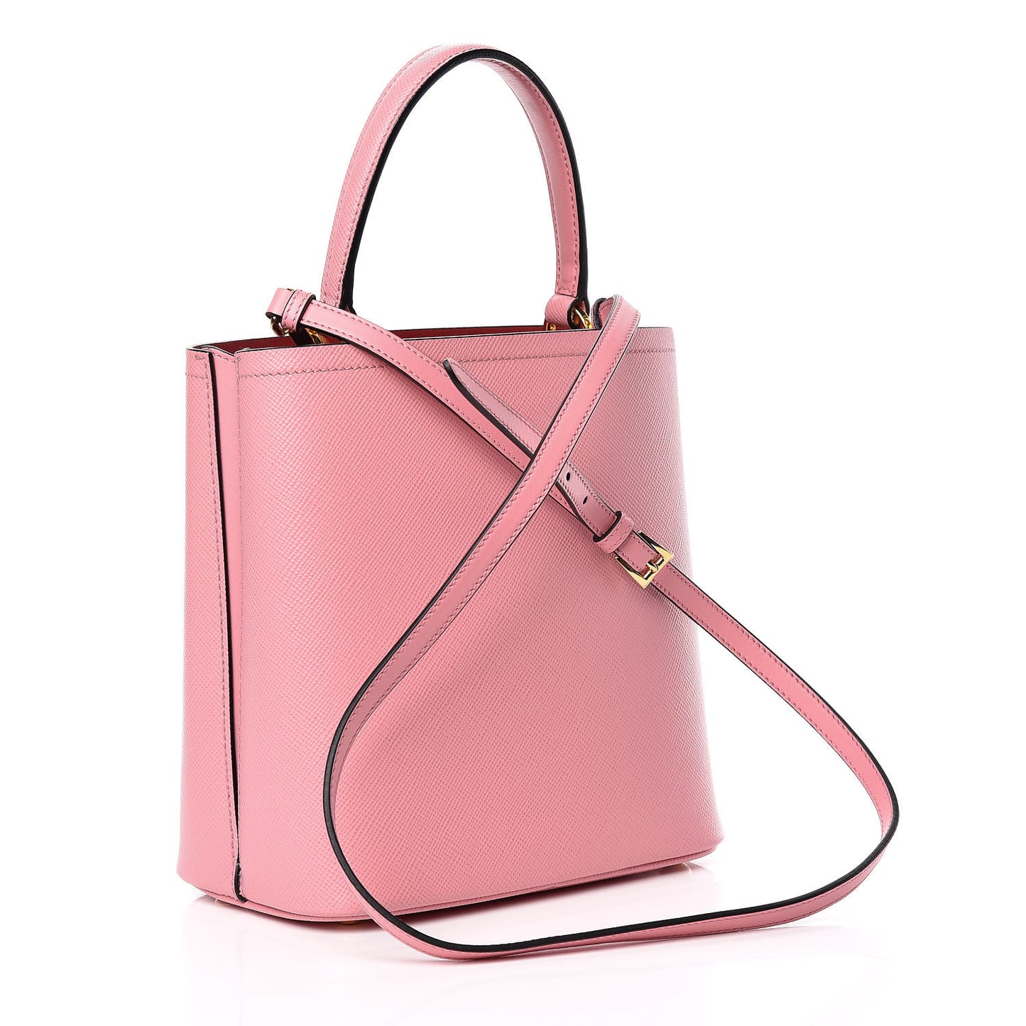 Saffiano Cuir Medium Panier Bucket Bag Petalo Fuoco