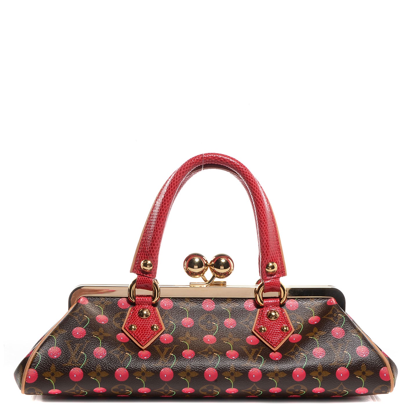 Monogram Cerises Lizard Sac Fermoir GM