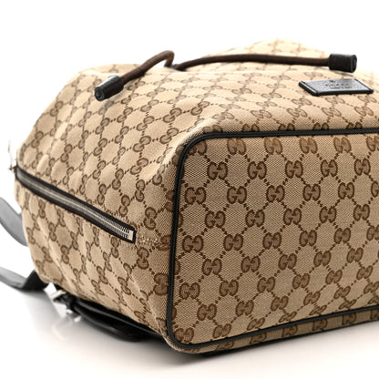 Gucci Monogram Dollar Calfskin O Drawstring Backpack Beige Ebony Testa di Moro Dark Chocolate 9 of 10