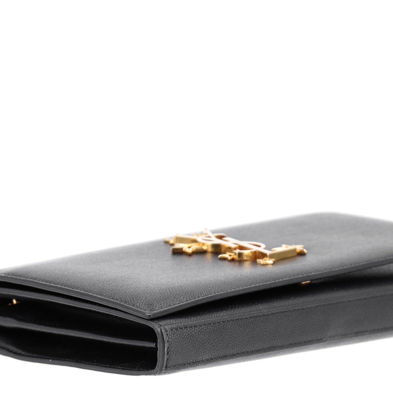 Saint Laurent Grain De Poudre Star Studded Monogram Wallet on Chain Black 9 of 10