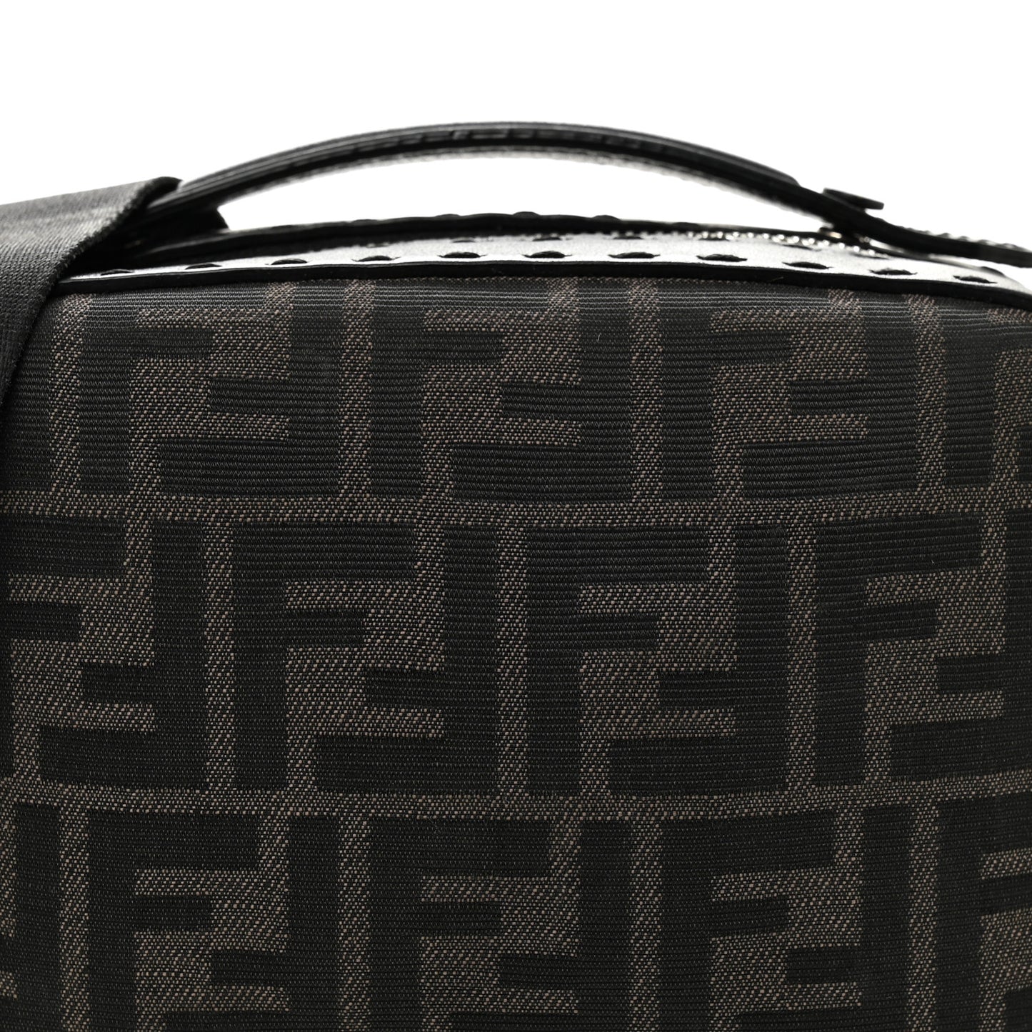 Recycled Fabric Jacquard Vitello Astro FF 1974 Mini Suitcase Bag Asfalto Black