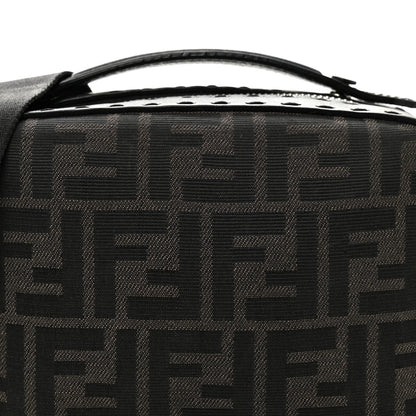 Fendi Recycled Fabric Jacquard Vitello Astro FF 1974 Mini Suitcase Bag Asfalto Black 8 of 10