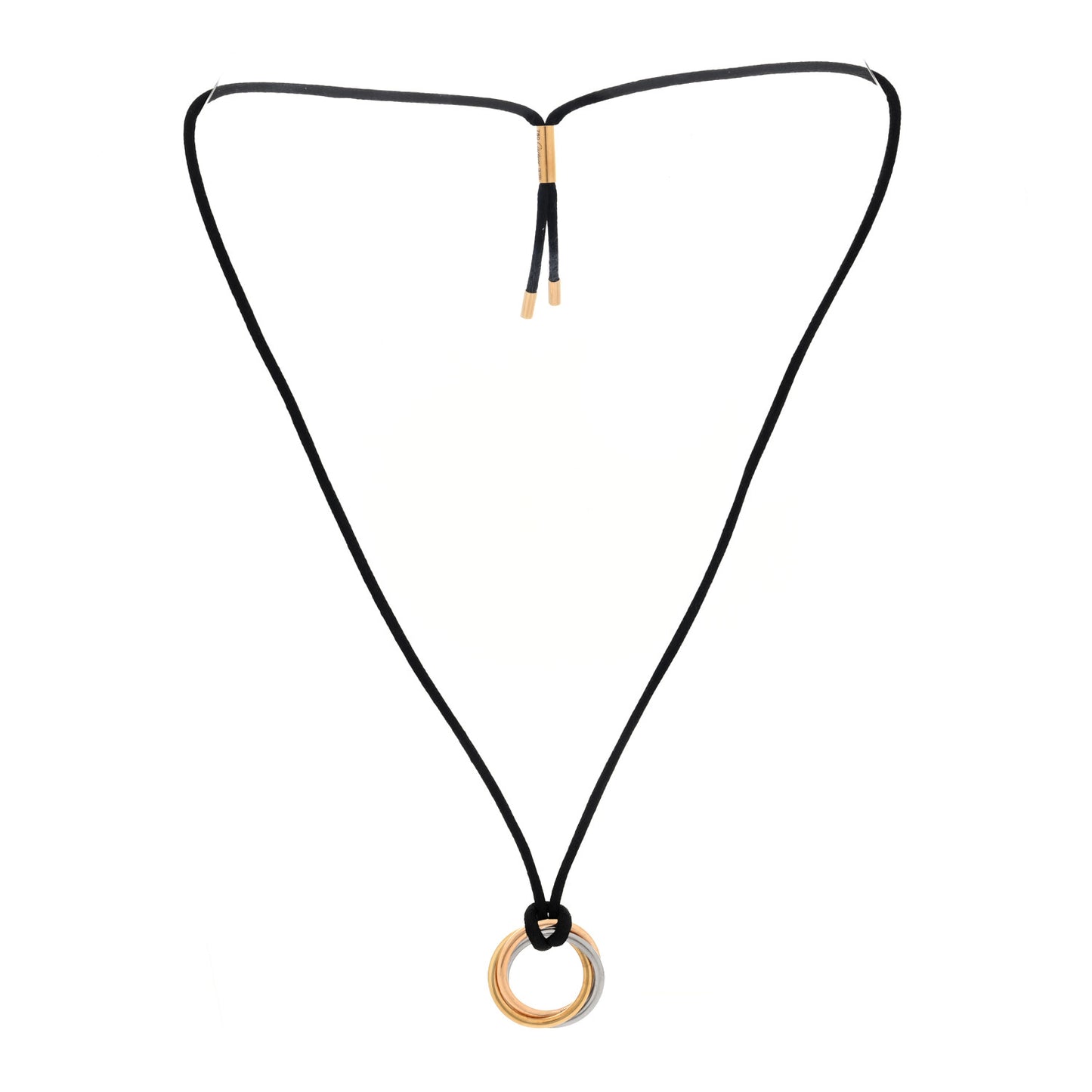 18K Pink Yellow White Gold Trinity Cord Necklace