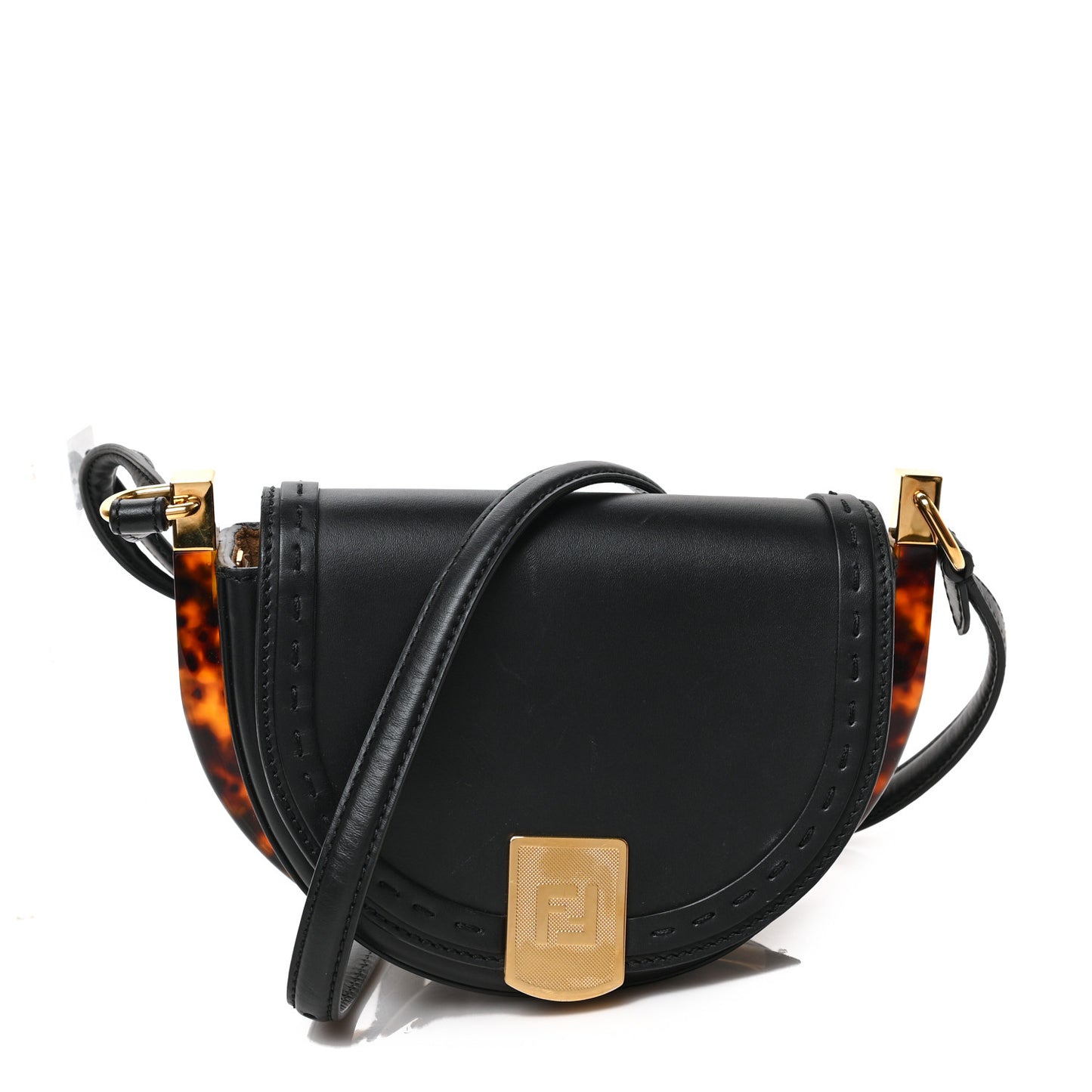 Vitello King Plexiglass Moonlight Shoulder Bag Black