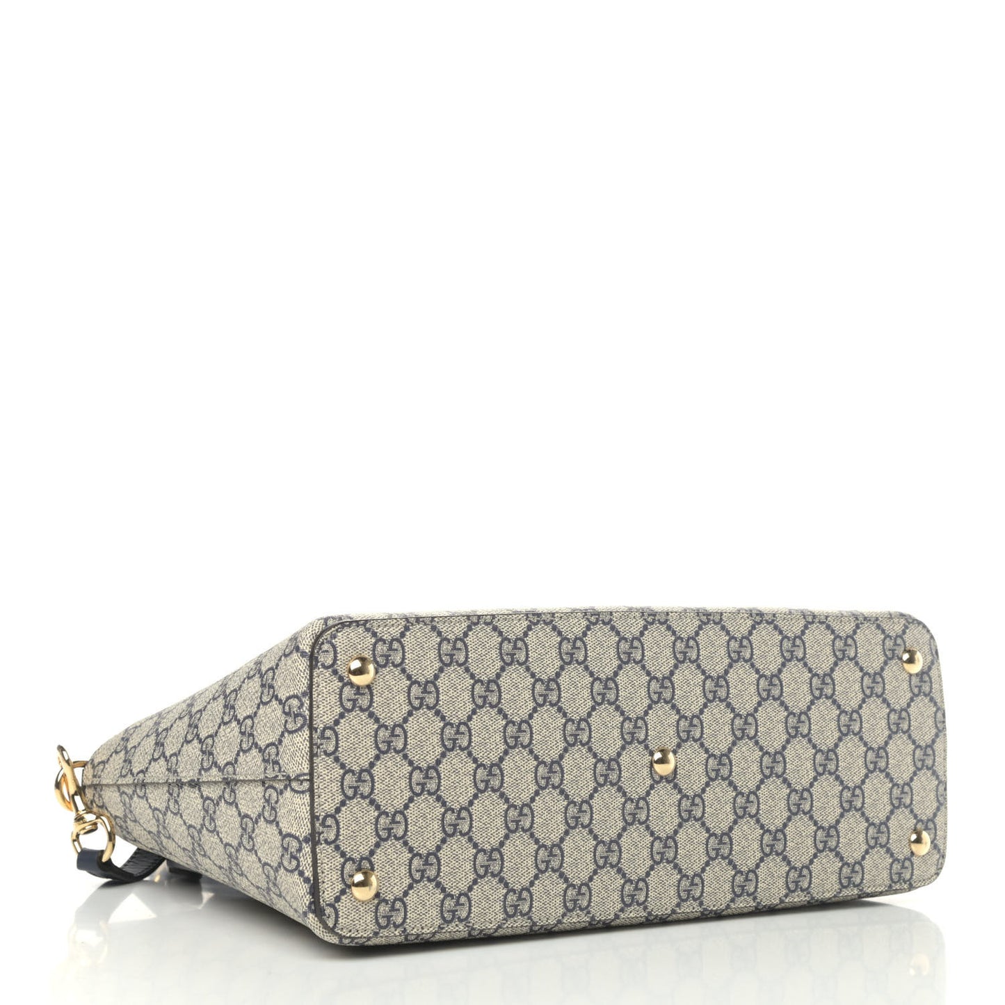 GG Supreme Monogram Small Zip Top Tote Beige Blue