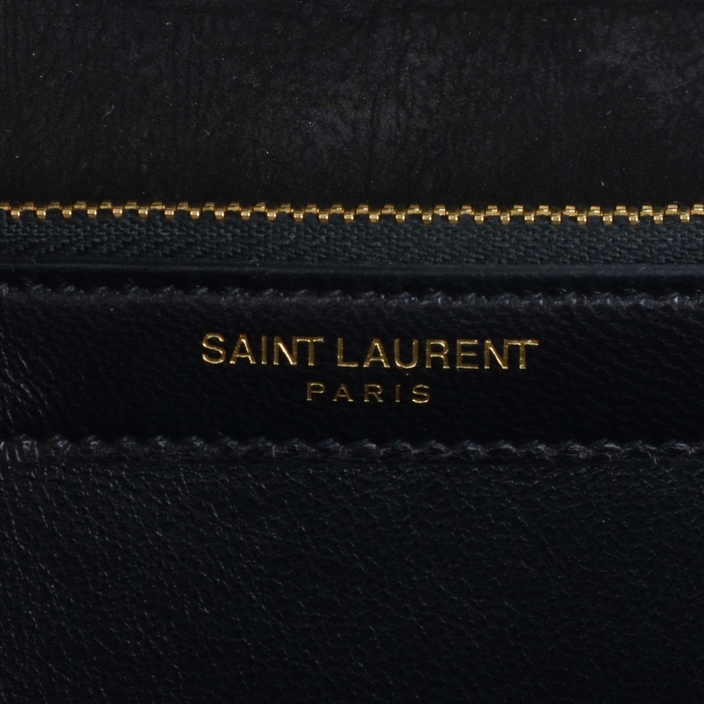 Crocodile Embossed Nubuck Monogram Chain Wallet in Black