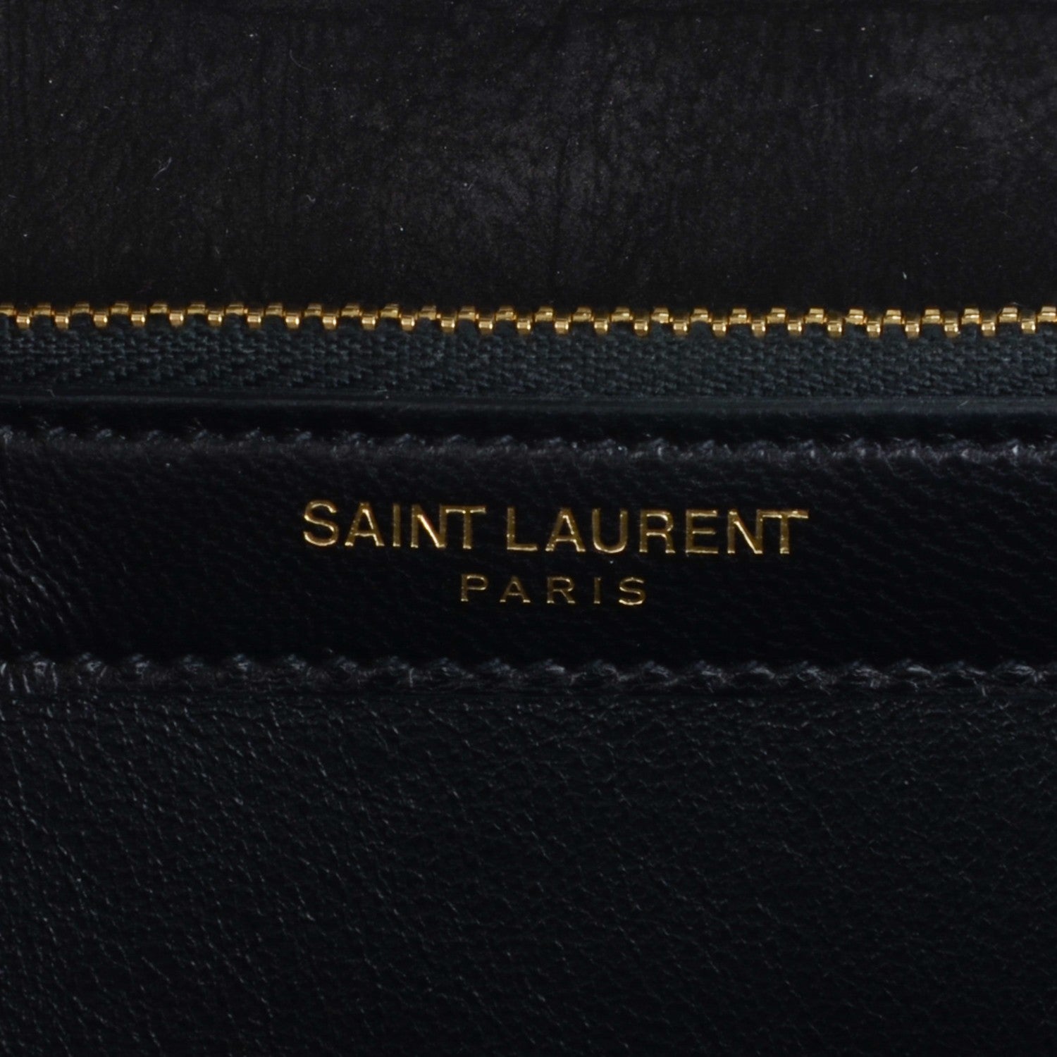 Saint Laurent Crocodile Embossed Nubuck Monogram Chain Wallet in Black 6 of 7