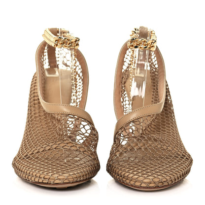 Bottega Veneta Mesh Nappa Chunky Chain Sandals 39.5 Beige Pony 2 of 8