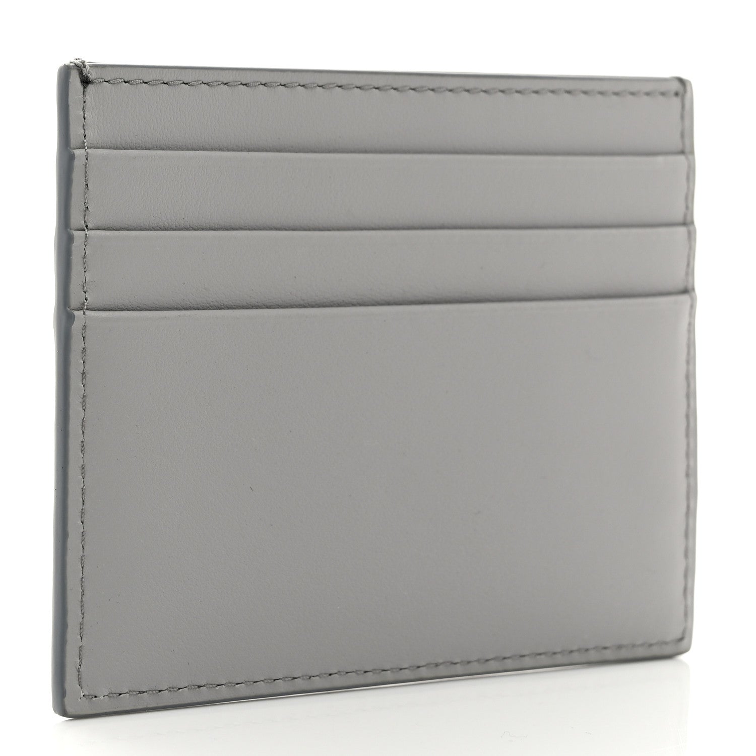 Prada Calfskin Triangle Card Holder Granite Gray 3 of 8