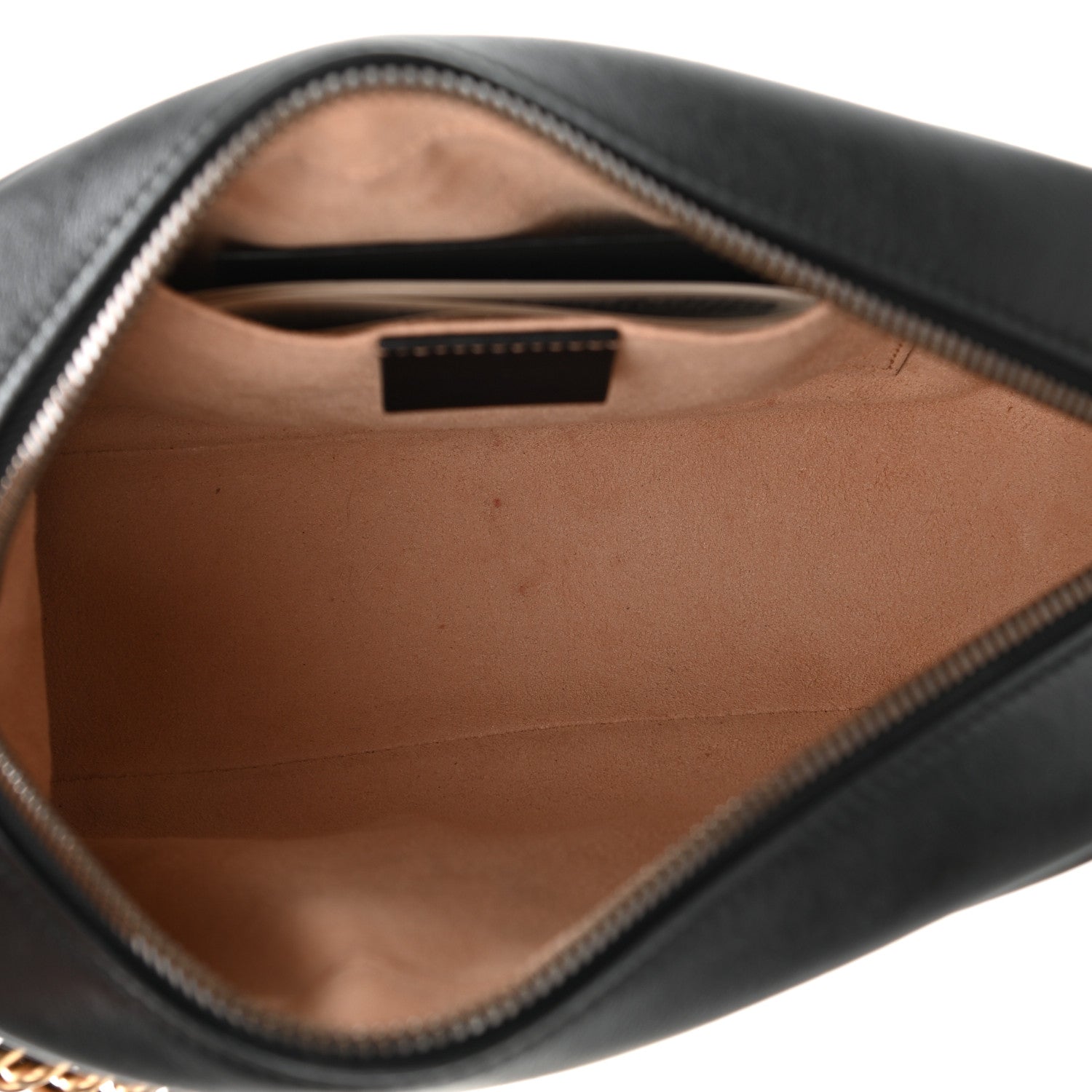 Gucci Calfskin Matelasse Small GG Marmont Chain Shoulder Bag Black 5 of 11