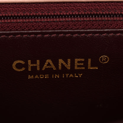 Chanel Lambskin Quilted Mini Two Tone Day Flap Pink Burgundy 6 of 10