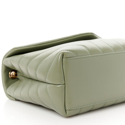 Saint Laurent Calfskin Y Quilted Monogram Small Loulou Chain Satchel Light Sage 10 of 11