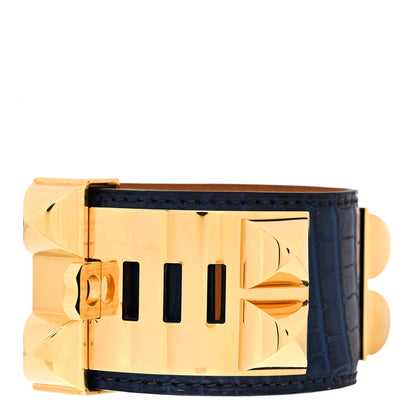 Hermes Matte Alligator Collier De Chien CDC Bracelet XS Bleu De Malte 3 of 5