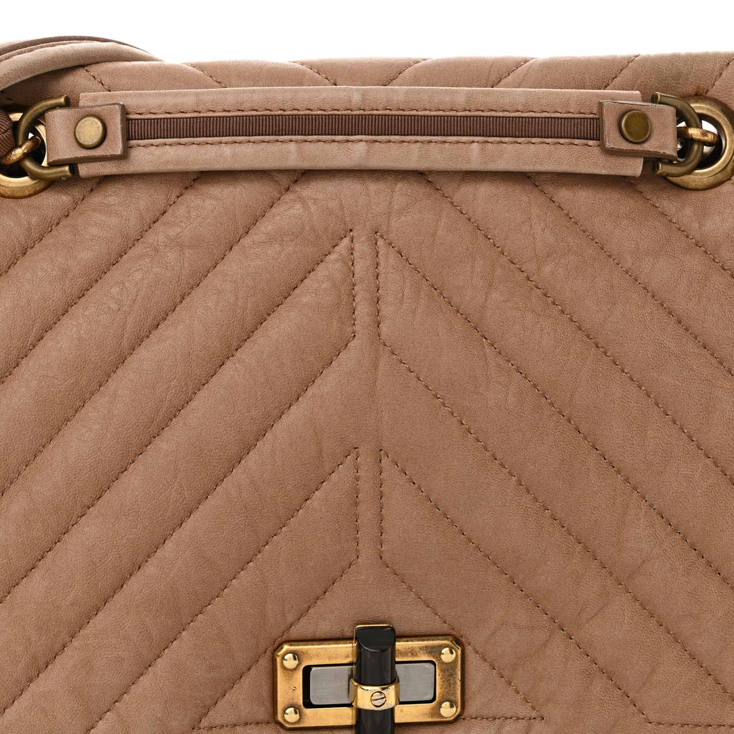 Lambskin Quilted Medium Happy Shoulder Bag Mastic