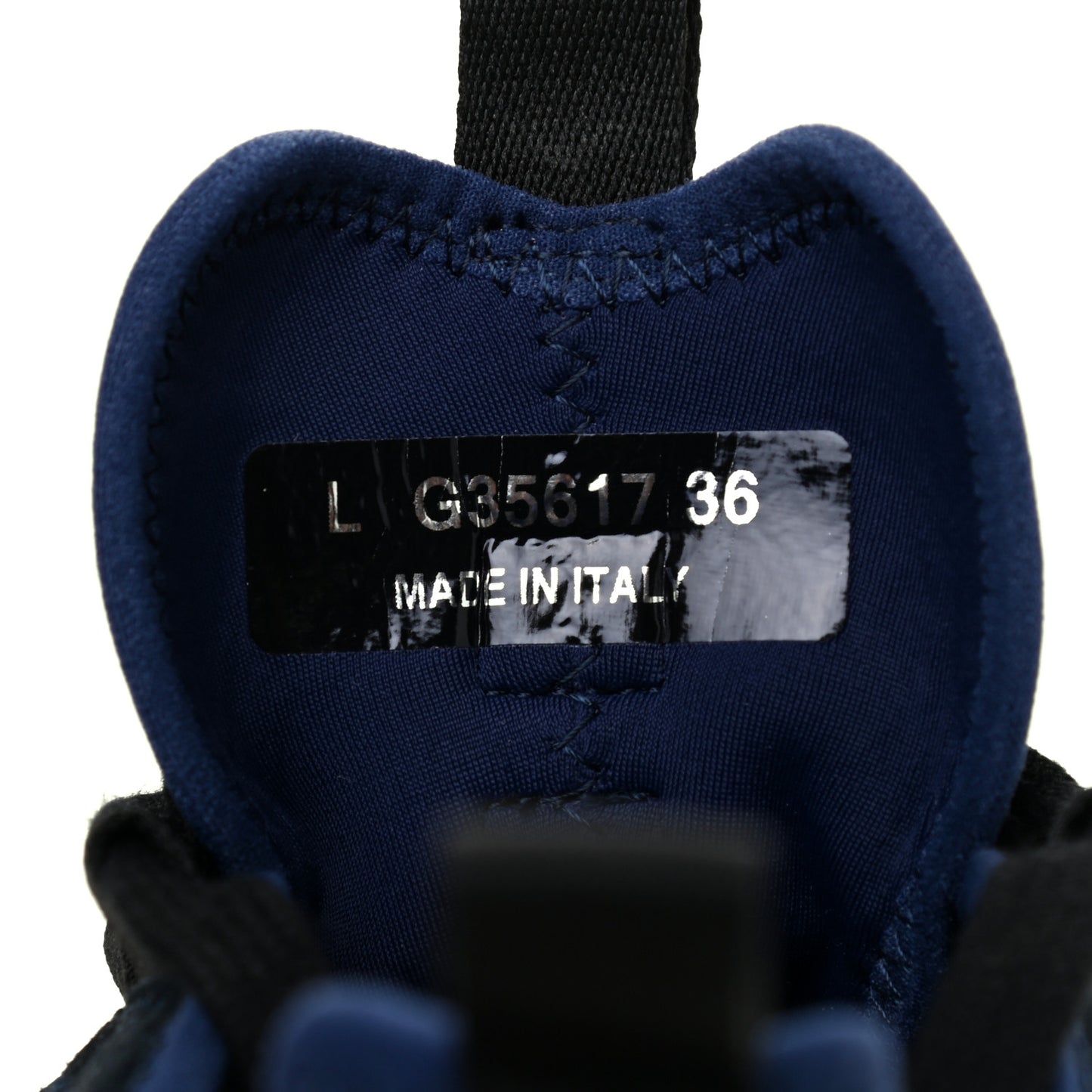 Fabric Calfskin Suede CC Sneakers 36 Navy Black