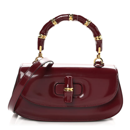 Gucci Shiny Polished Calfskin Medium Bamboo Diva Rosso Ancora Red 1 of 11
