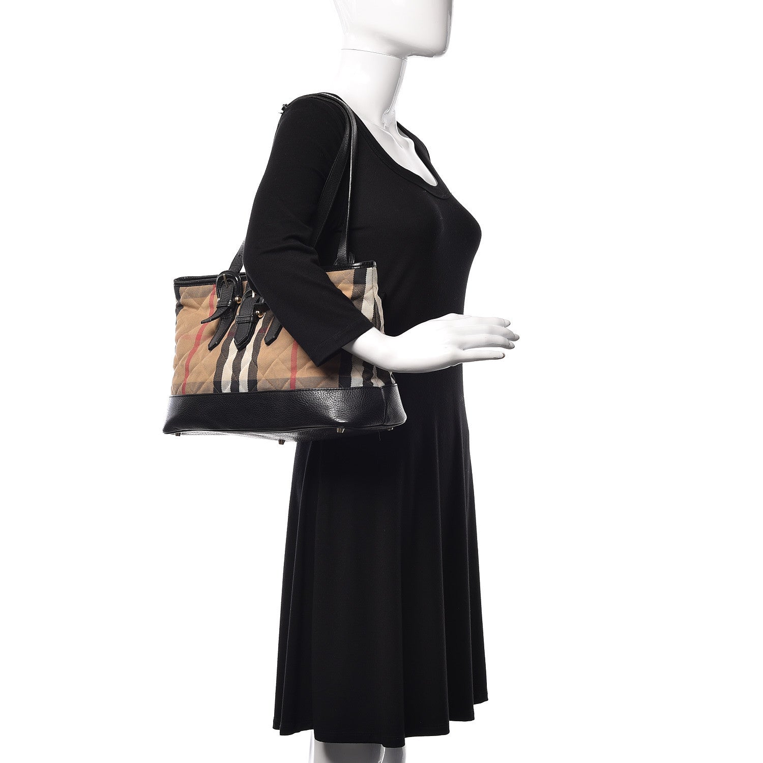 Burberry House Check Quilted Tote Black 2 of 16