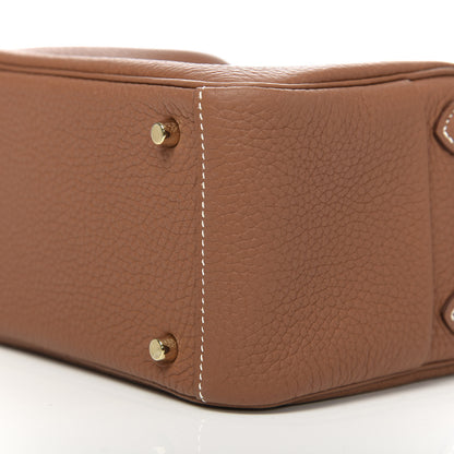 Hermes Taurillon Clemence Mini Lindy 20 Gold 9 of 11