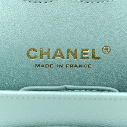 Chanel Caviar Quilted Medium Double Flap Light Blue 6 of 11