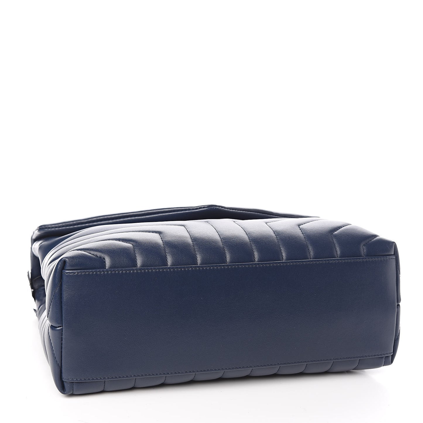 Calfskin Y Quilted Monogram Medium Loulou Chain Satchel Denim Blue