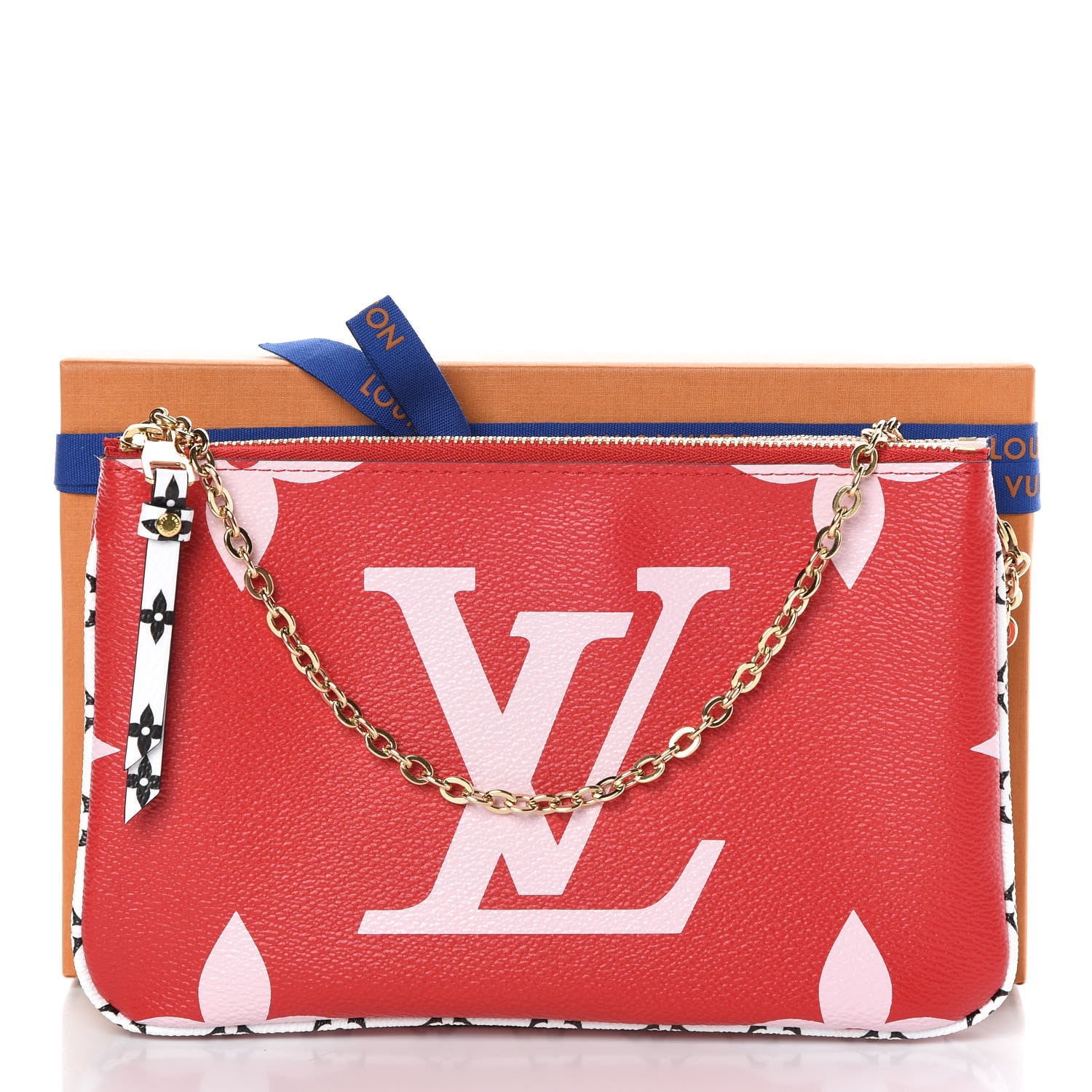 Louis Vuitton Monogram Giant Double Zip Pochette Rouge 8 of 8
