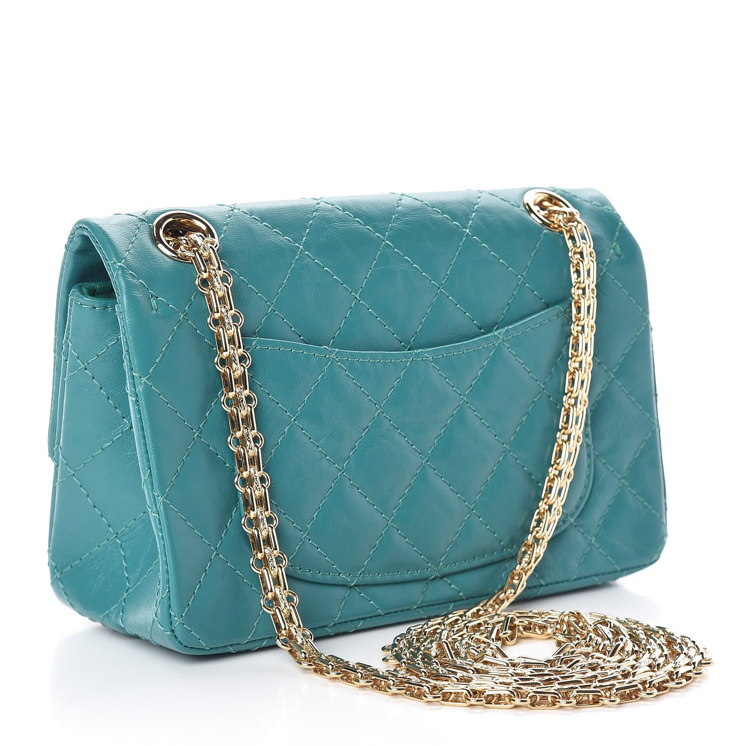 Chanel Aged Calfskin Quilted 2.55 Reissue Mini Flap Green 3 of 12