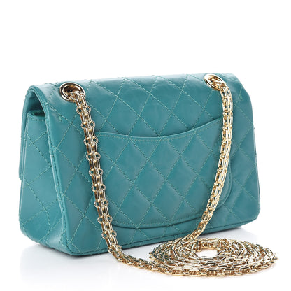 Chanel Aged Calfskin Quilted 2.55 Reissue Mini Flap Green 3 of 12