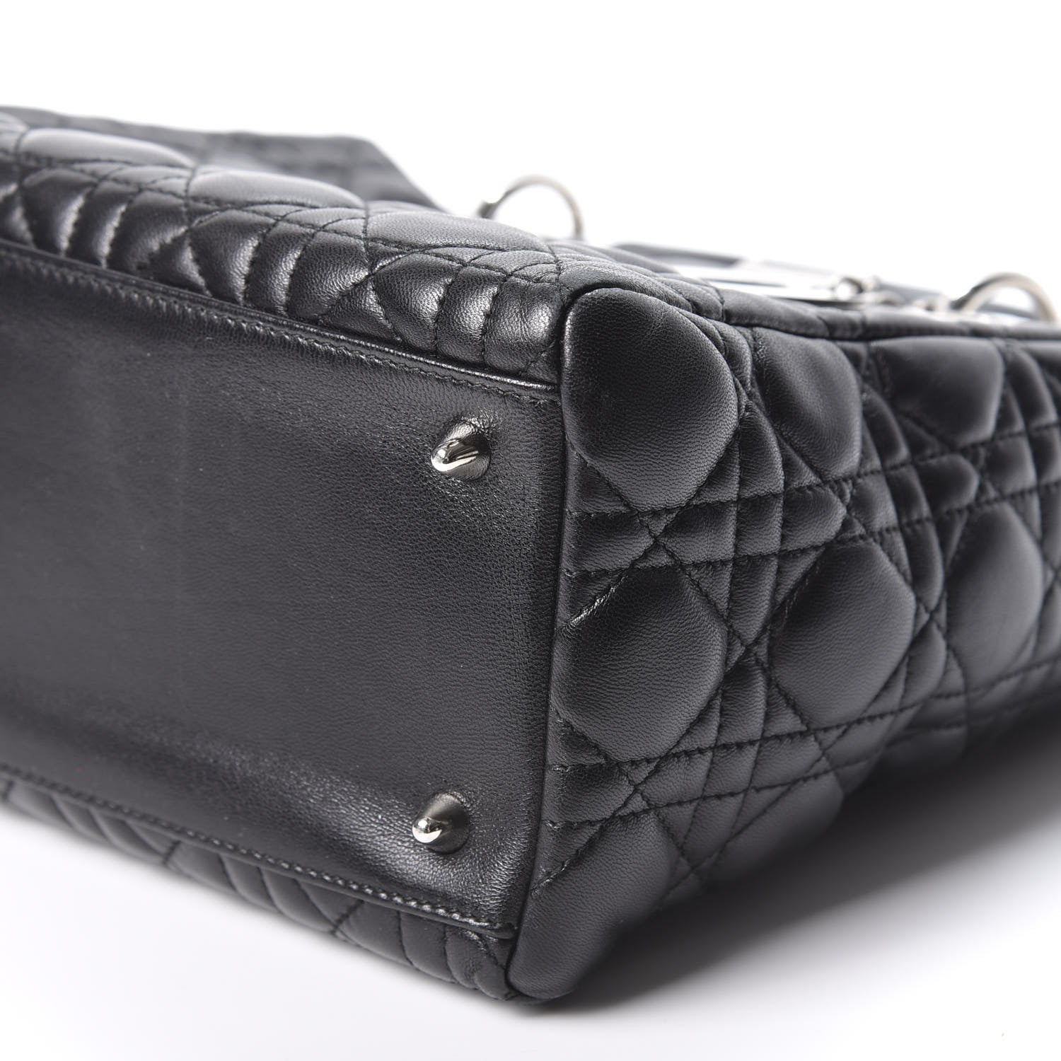 Christian Dior Lambskin Cannage Medium Lady Dior Black 6 of 9