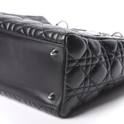 Christian Dior Lambskin Cannage Medium Lady Dior Black 6 of 9