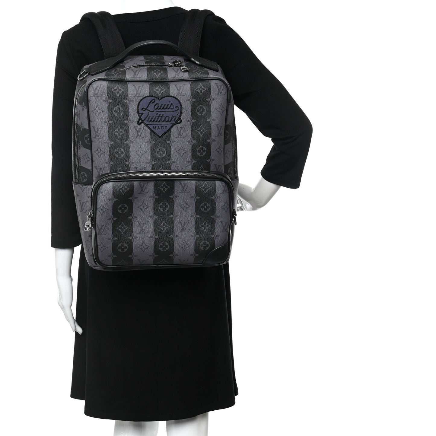 X NIGO Monogram Eclipse Stripes LV Heart Modular Utilitary Backpack