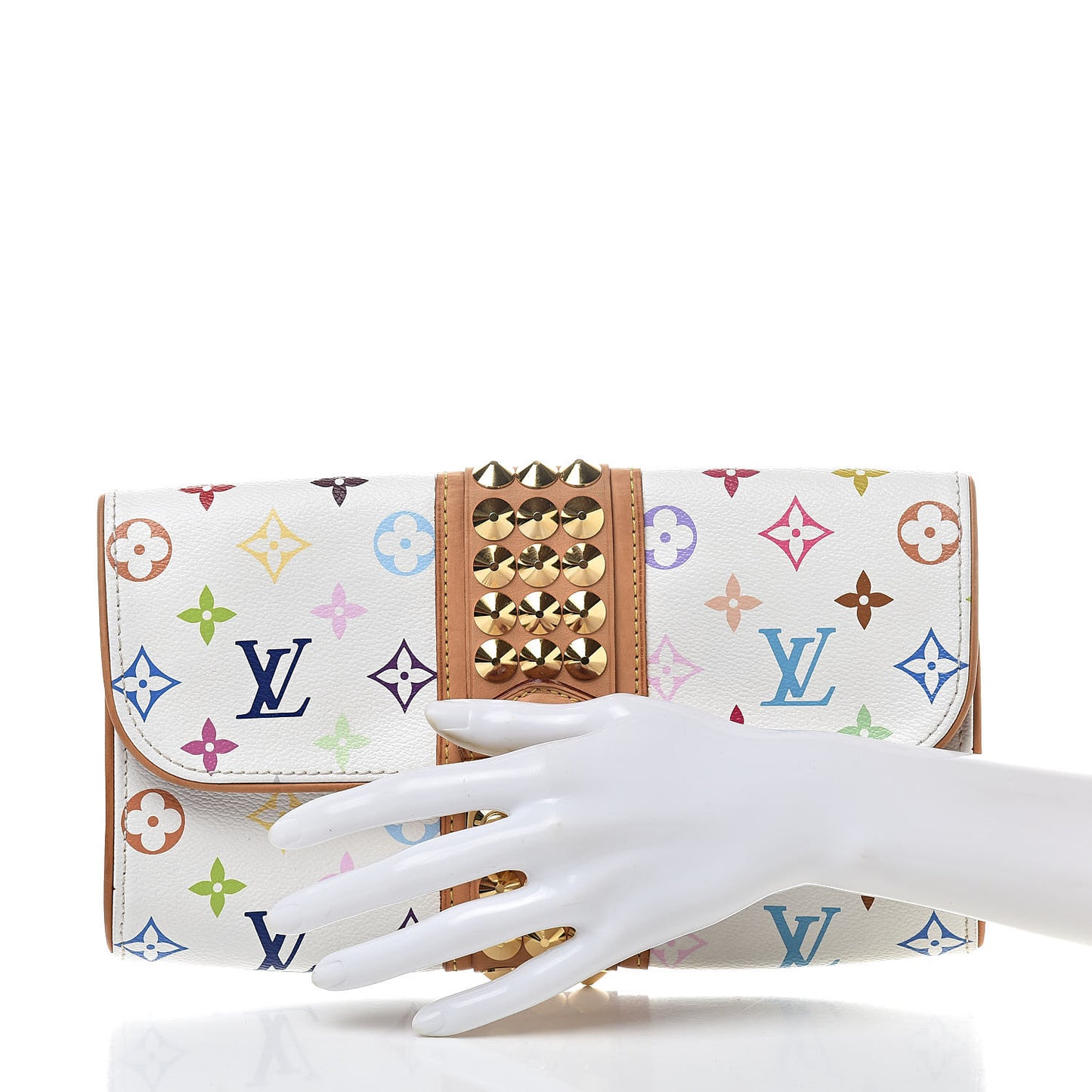 Monogram Multicolor Courtney Clutch White