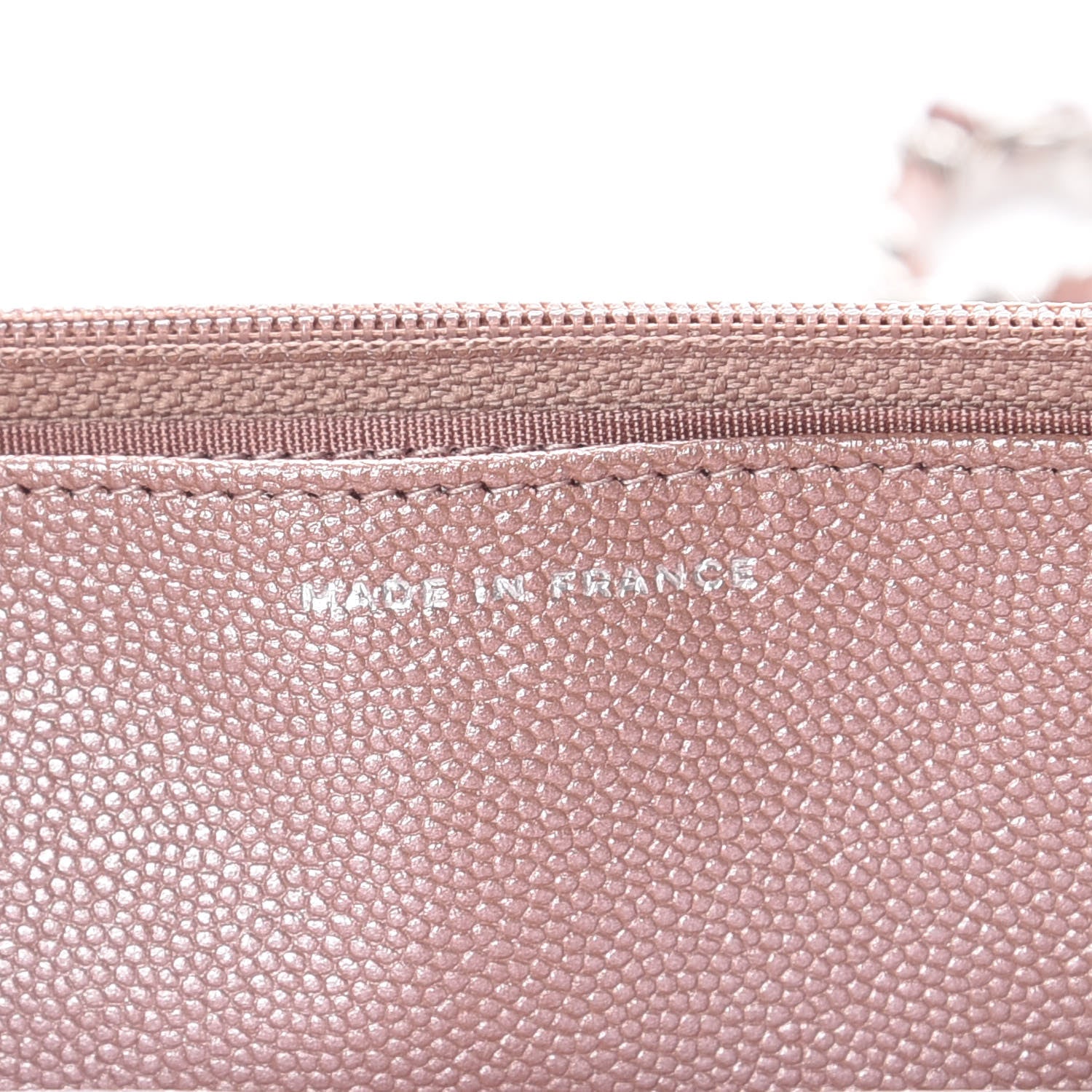 Chanel Metallic Caviar Chevron Quilted Vintage Mademoiselle Wallet On Chain WOC Pink 9 of 11