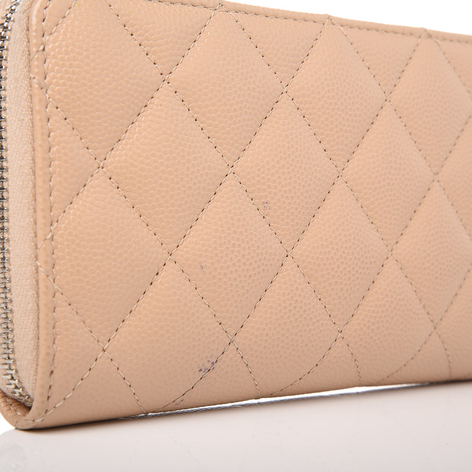 Chanel Caviar Quilted Medium Zip Around Wallet Beige 9 of 13
