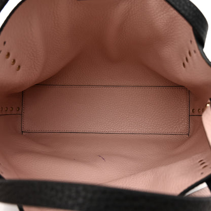 Valentino Garavani Grained Calfskin Small Rockstud Flip Lock Tote Black Rose Quartz 5 of 11