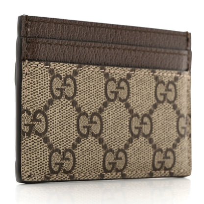 Gucci GG Supreme Monogram Textured Dollar Calfskin Ophidia Card Holder Beige Ebony New Acero 3 of 7