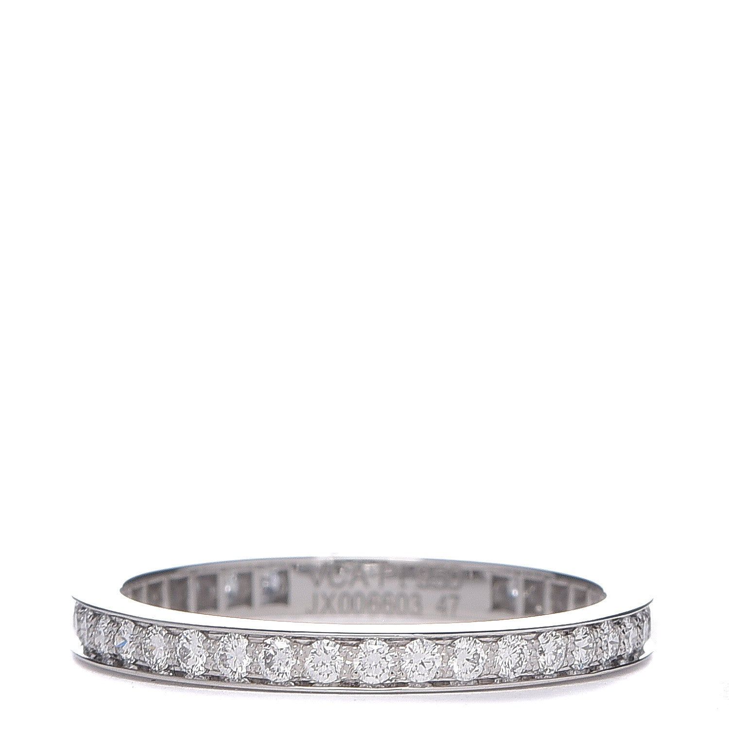 Van Cleef & Arpels Platinum Diamond 2.1mm Romance Wedding Band Ring 47 4 1 of 5