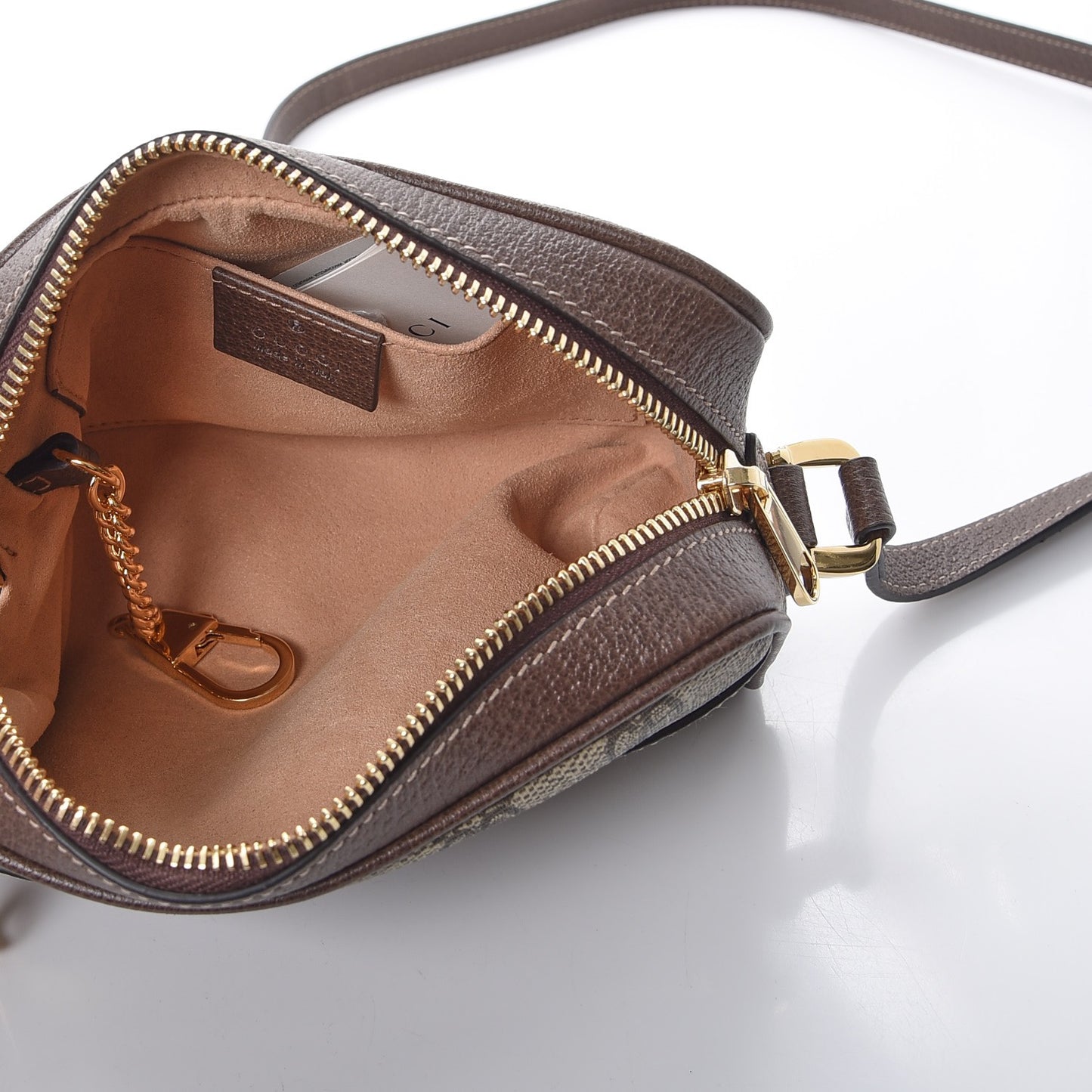 GG Supreme Monogram Web Mini Ophidia Shoulder Bag Brown