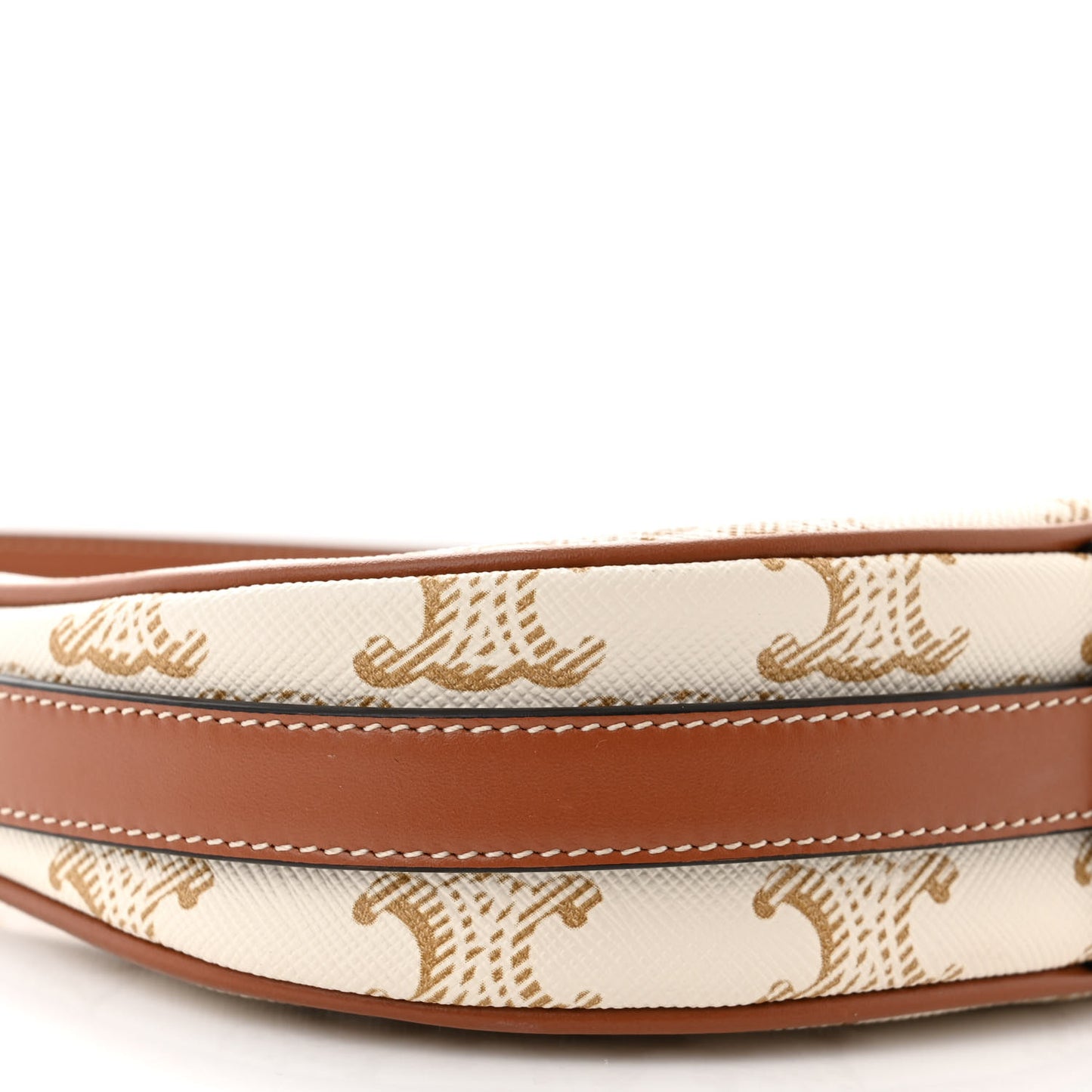 Canvas Calfskin Mini Ava Triomphe Shoulder Bag White