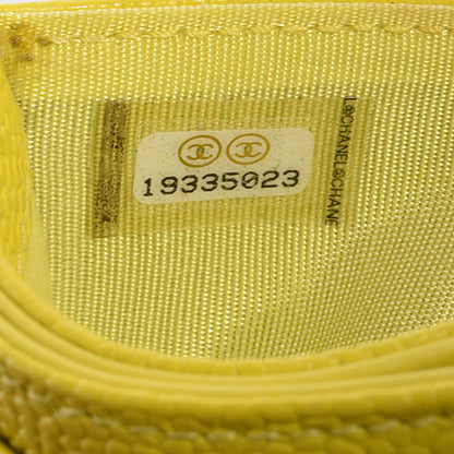 Chanel Caviar CC Timeless Card Holder Yellow 8 of 9