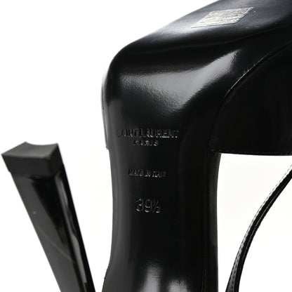 Saint Laurent Calfskin Metallic Toe Slingback Strap Heels  39.5 Black 7 of 8