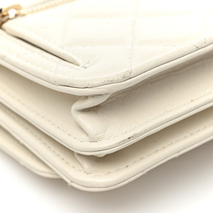 Chanel Lambskin Quilted Mini Trendy CC Wallet On Chain WOC White 13 of 14