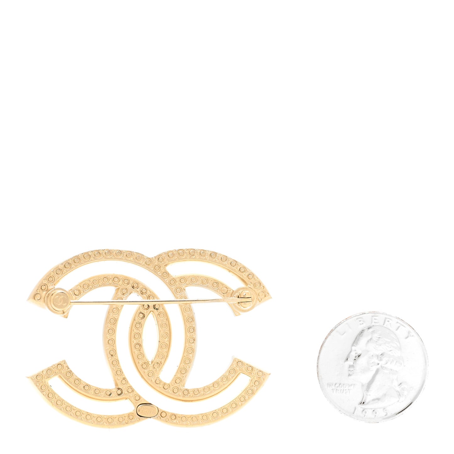 Crystal CC Brooch Light Gold