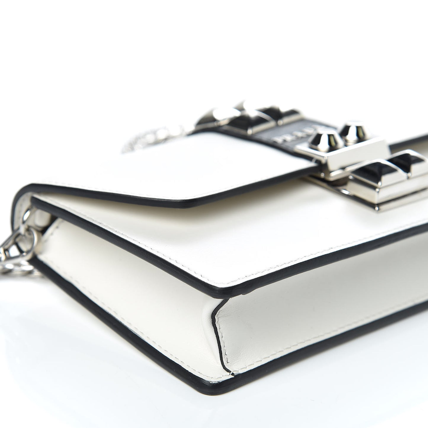 City Calfskin Studded Mini Elektra Crossbody Bag White